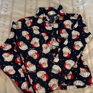 Festive Santa Print Pajama Set